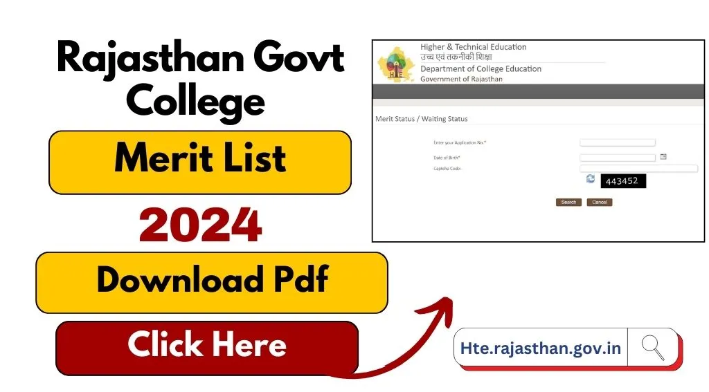 Rajasthan Govt College Merit List 2024:
