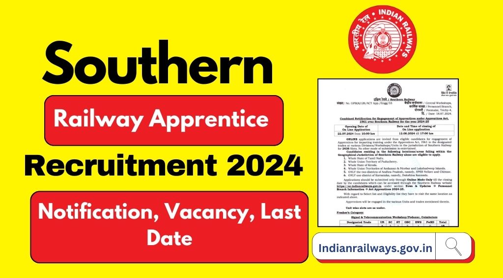 Southern Railway Apprentice Recruitment 2024 Apply Online