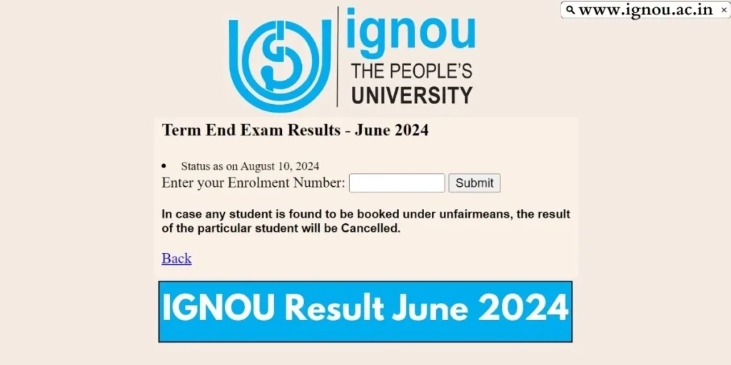 IGNOU Result June 2024