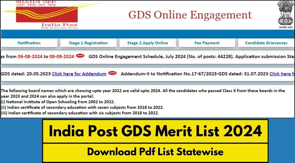 India Post GDS Merit List 2024