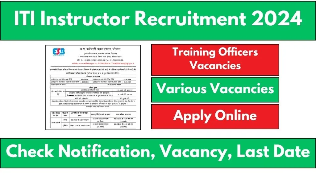 ITI Instructor Recruitment 2024