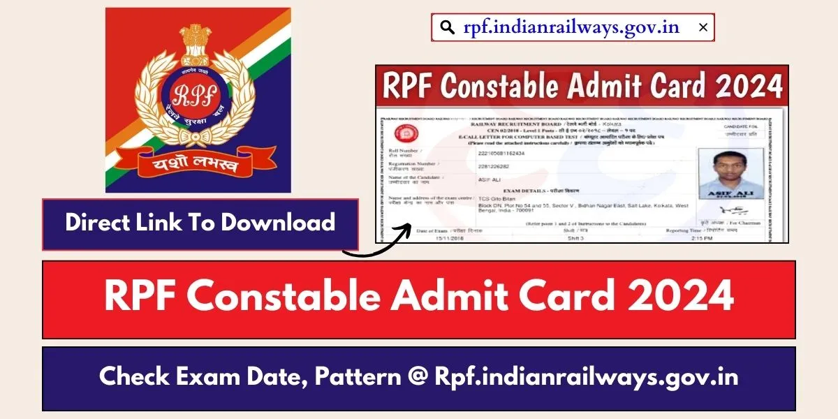 RPF Constable Admit Card 2024