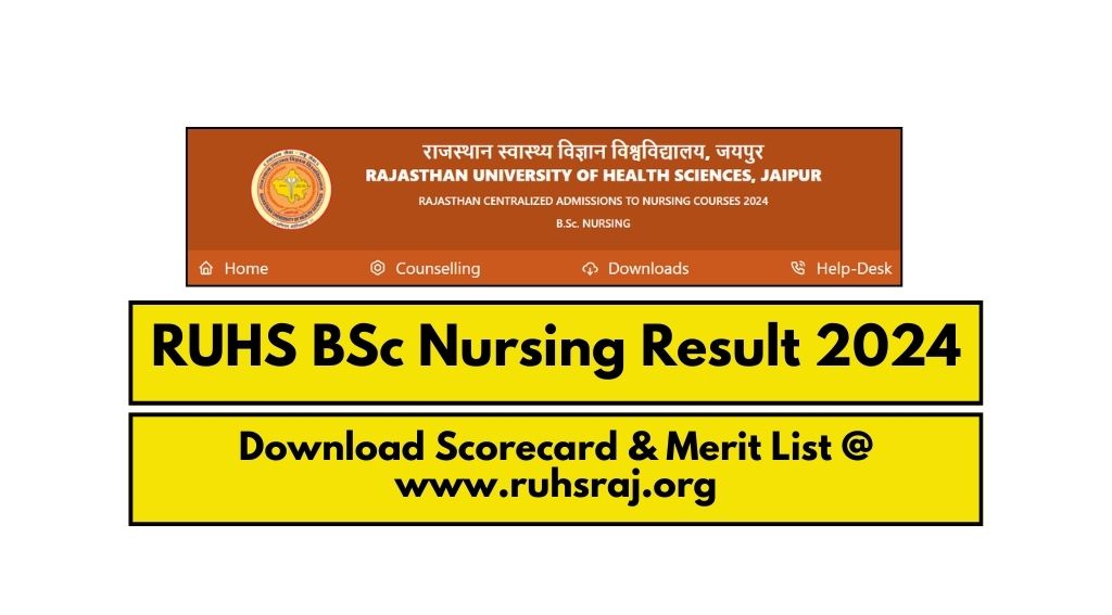 RUHS BSc Nursing Result 2024